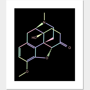 Oxycontin Kawaii Pastel Rainbow Molecule Posters and Art